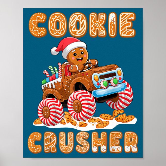 Poster Christmas Gingerbread Pajamas Cookie Crusher Monst (Devant)