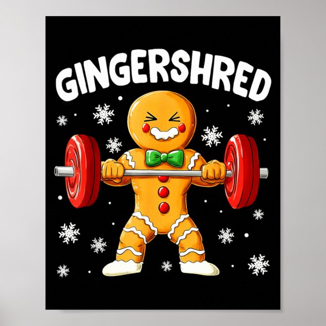 Poster Christmas Gym Gingerbread Gingershred Xmas Workout (Devant)