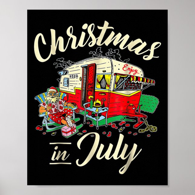 Poster Christmas In July Hipe Rv Camng Camng Lover  (Devant)