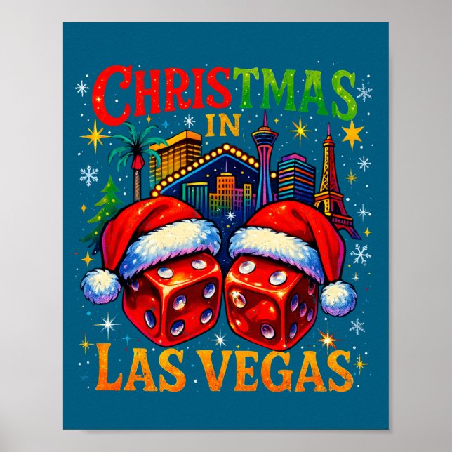 Poster Christmas In Las Vegas Funny Holiday Design Long S (Devant)