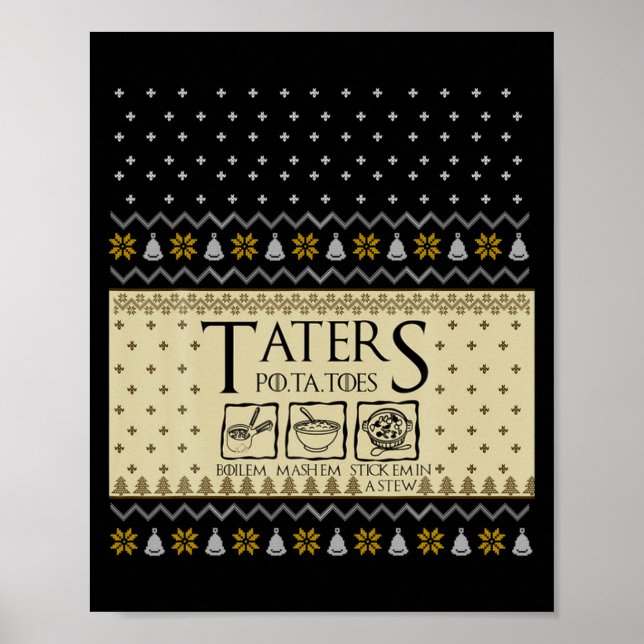 Poster Christmas L O T R Taters Tatoes Boilem Mashem Ug  (Devant)