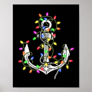 Poster Christmas lights boating sailing cruise