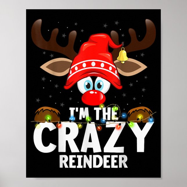 Poster Christmas Matching I'm The Crazy Reindeer  (Devant)