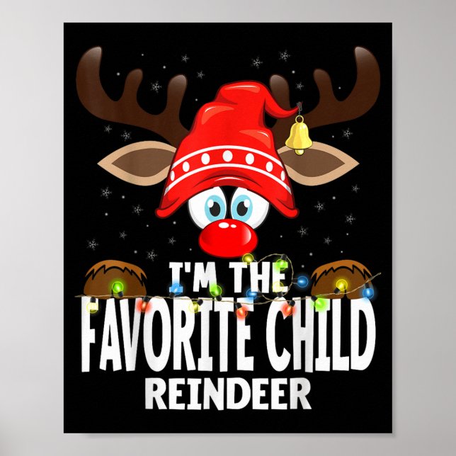 Poster Christmas Matching I'm The Favorite Child Reindeer (Devant)