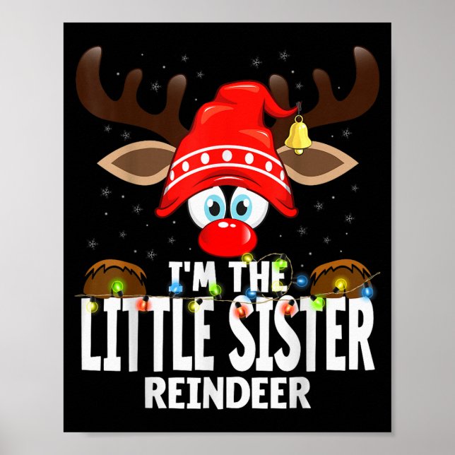 Poster Christmas Matching I'm The Little Sister Reindeer  (Devant)