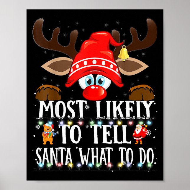 Poster Christmas Matching Most Likely To Tell Santa What  (Devant)