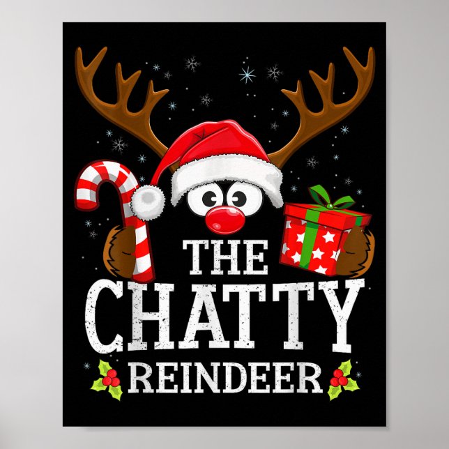 Poster Christmas Matching The Chatty Reindeer Family , Sm (Devant)