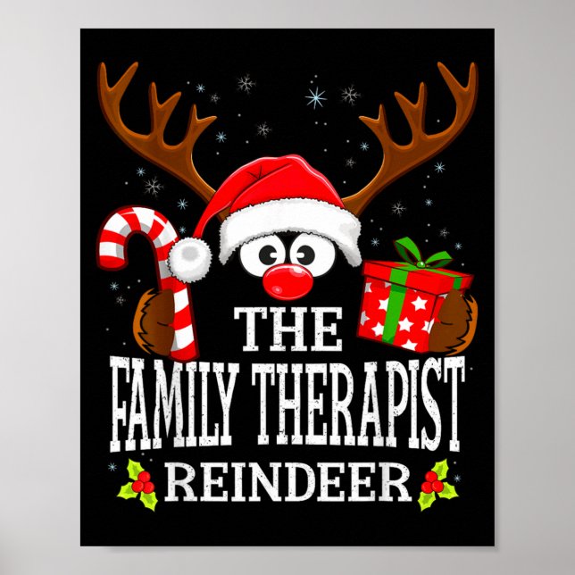 Poster Christmas Matching The Family Therast Reindeer Fam (Devant)
