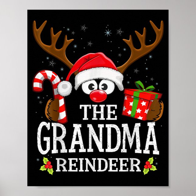 Poster Christmas Matching The Grandma Reindeer Family  (Devant)