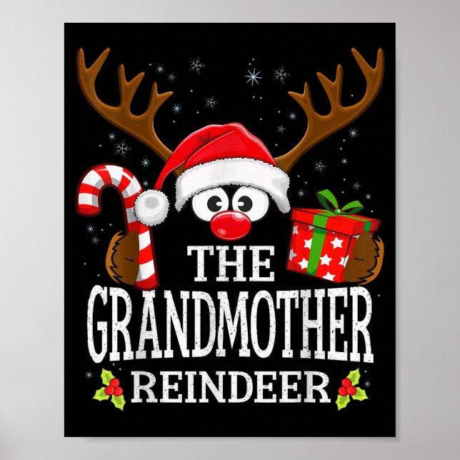 Poster Christmas Matching The Grandmother Reindeer Family (Devant)
