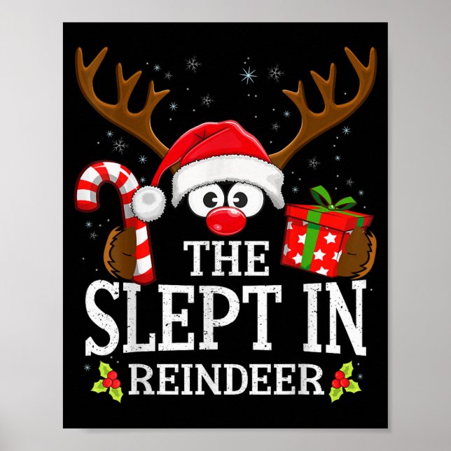 Poster Christmas Matching The Slept In Reindeer Family  (Devant)