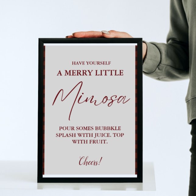 Poster Christmas Mimosa bar Signale Fête des mariées Brun (Créateur téléchargé)