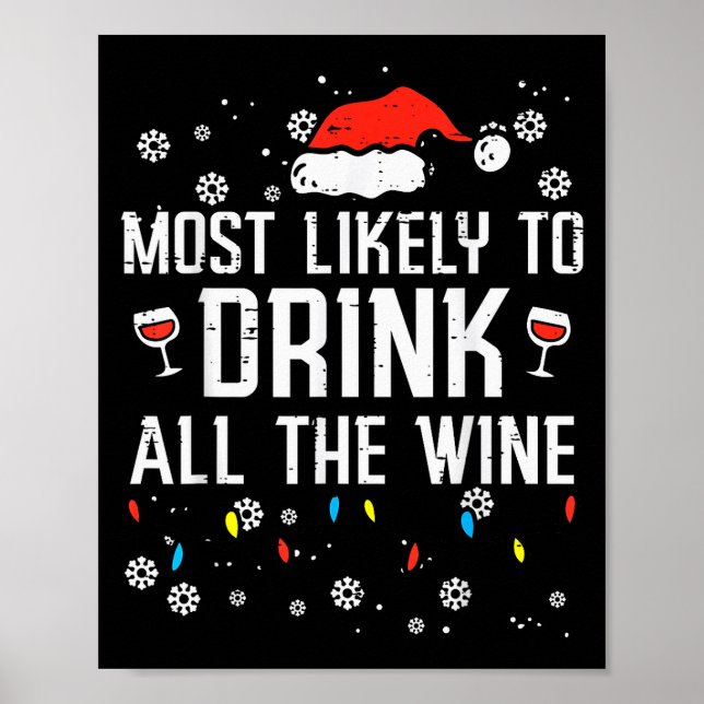 Poster Christmas Most Likely Funny Xmas Family Women Adul (Devant)
