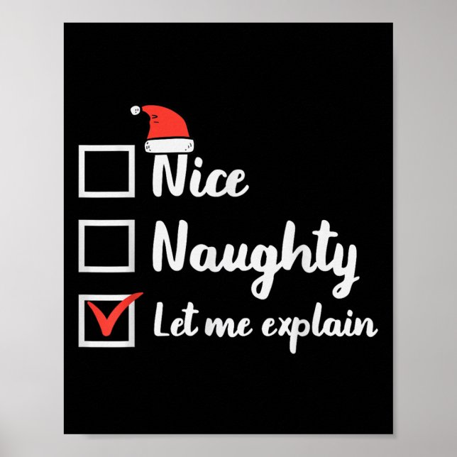 Poster Christmas Nice Naughty Let Me Explain Funny Xmas M (Devant)