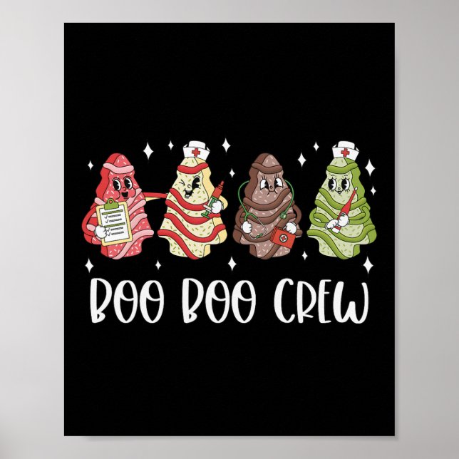 Poster Christmas Nurse Boo Boo Crew Tree Cake Xmas Nursin (Devant)