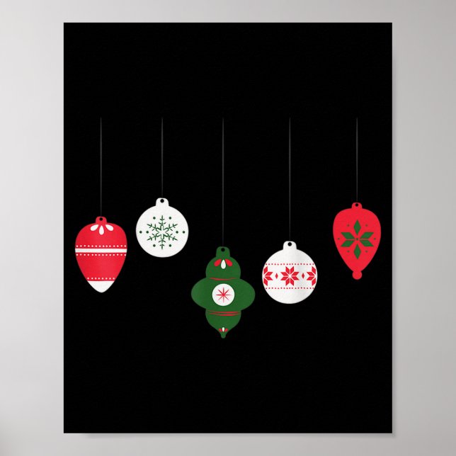 Poster Christmas Ornaments Winter Holiday Seasonal  (Devant)