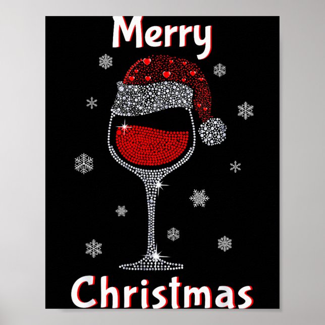 Poster Christmas Outfit Women Wine Gl Funny Christmas  (Devant)