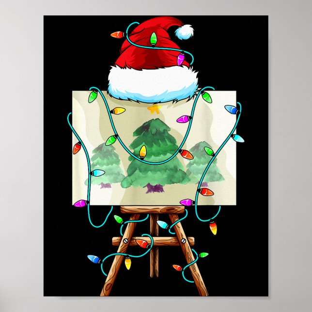 Poster Christmas Painter Design _ Santa Xmas Paint Artist (Devant)