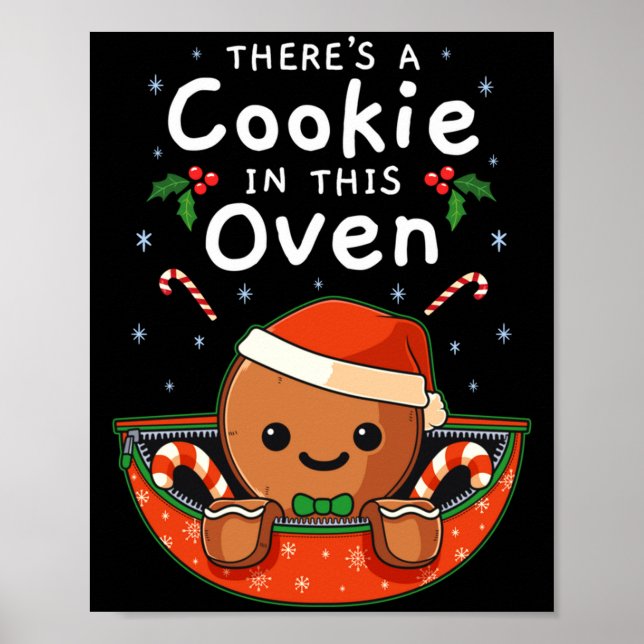 Poster Christmas Pregnancy Gingerbread Man Baby Cookie In (Devant)