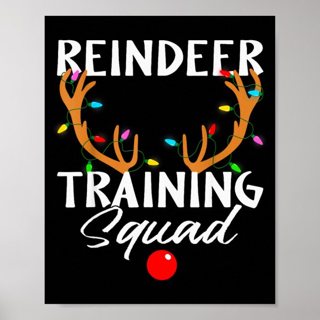 Poster Christmas Running Reindeer Runner Training Squad T (Devant)