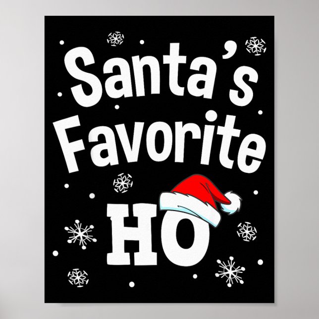 Poster Christmas Santa's Favorite Ho Shirt, Adult Naughty (Devant)
