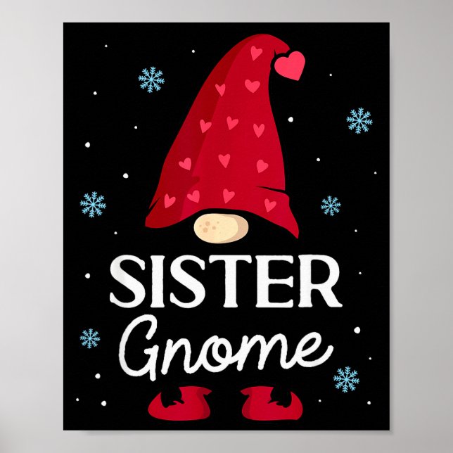 Poster Christmas Sister Gnome Dwarf Garden Gnome Family  (Devant)