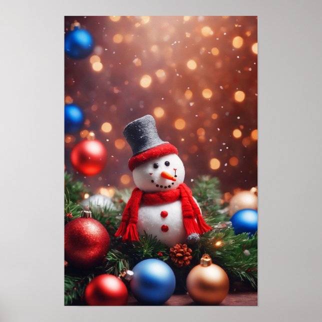 Poster Christmas Snowman (Devant)