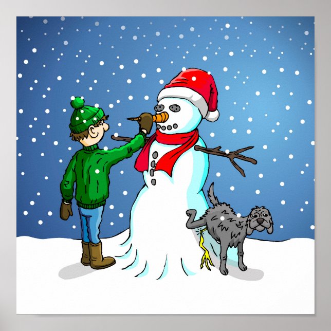 Poster Christmas Snowman (Devant)