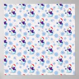Poster Christmas Snowman Surface Motif Télécharger