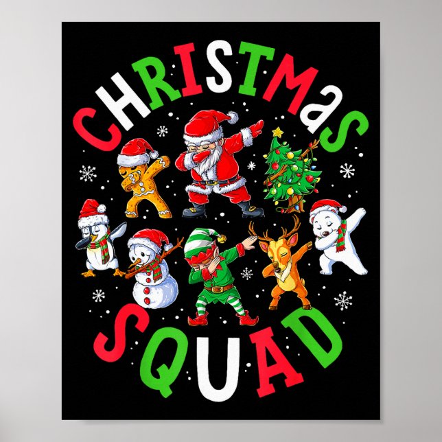 Poster Christmas Squad Santa Dabbing Elf Family Matching  (Devant)