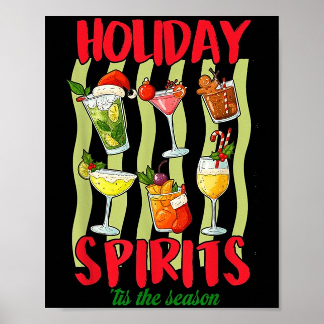 Poster Christmas Tail Drinking Holiday Srits Tis The Seas (Devant)