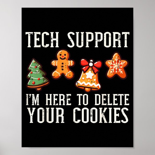 Poster Christmas Tech Suprt Here To Delete Cookies Xmas M (Devant)