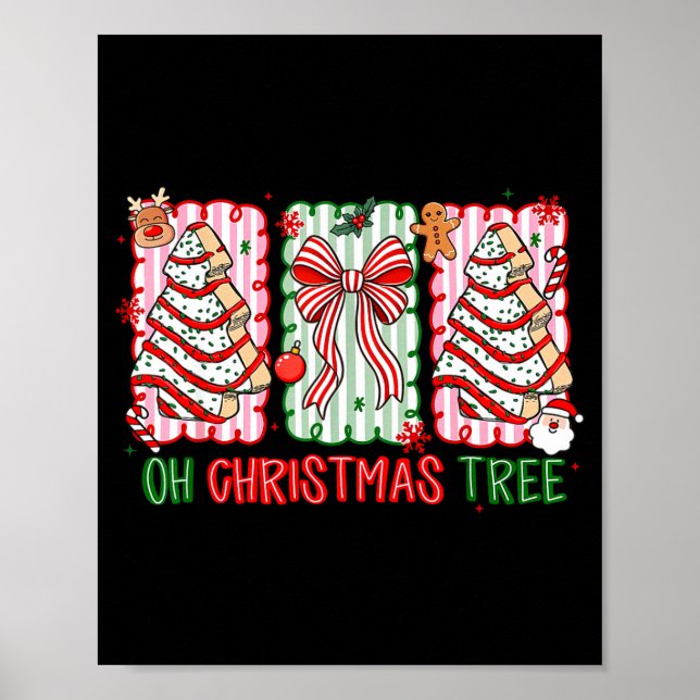 Poster Christmas Tree Cake Funny Quote Oh Christmas Tree  (Devant)