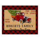 Christmas Tree Farm Vintage Camion rouge Plaid Rus