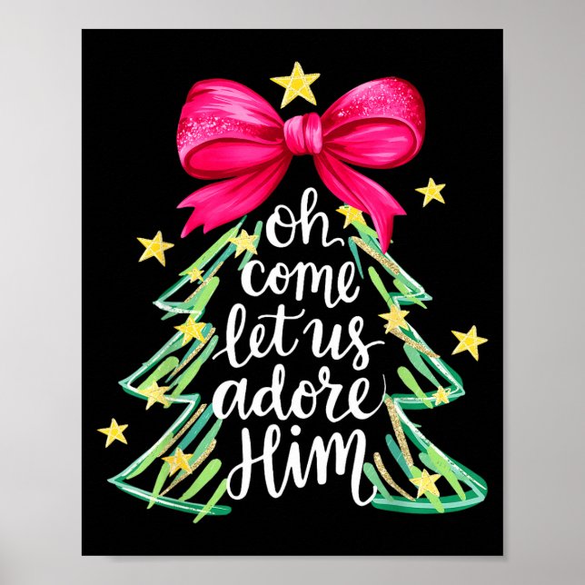 Poster Christmas Tree Oh Come Let Us Adore Him Coquette B (Devant)
