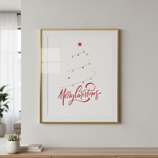 Poster Christmas Tree Typography Script Minimalist (Créateur téléchargé)