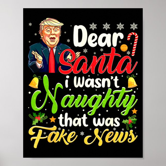 Poster Christmas Trump Dear Santa Fake News Funny Xmas Me (Devant)