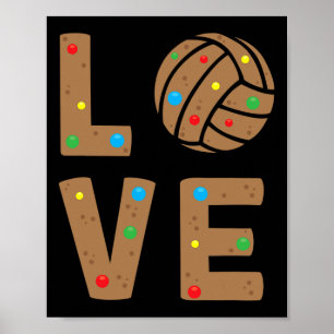 Poster Christmas Volleyball Love Santa Claus Xmas Team Sp