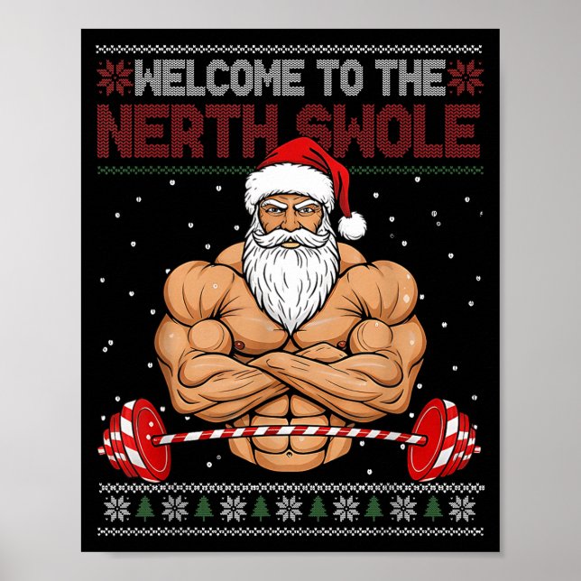 Poster Christmas Workout Welcome To North Swole Xmas Gym  (Devant)