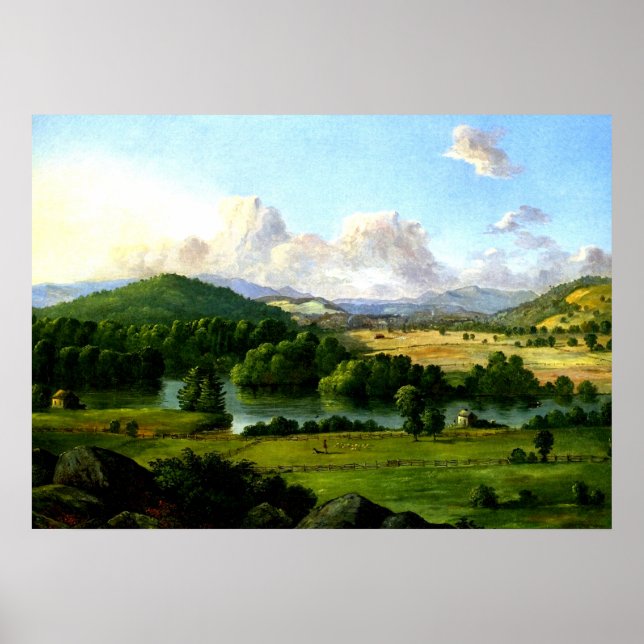 Poster Christopher Cranch : Courant Entre Les Pâturages (Devant)