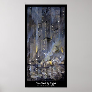 Poster Christopher Nevinson - New York By Night 1920