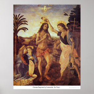 Poster Christs Baptême par Leonardo Da Vinci