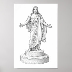 Poster Christus Line Dessin OEuvre murale