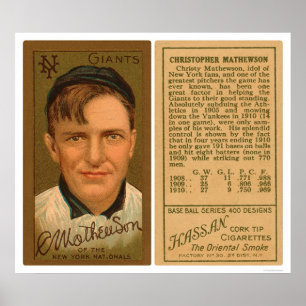 Poster Christy Mathewson Baseball 1911