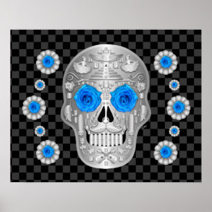 Poster Chrome Calavera (Rose Bleue)