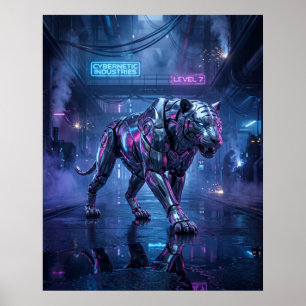 Poster Chrome Chasse au Tigre