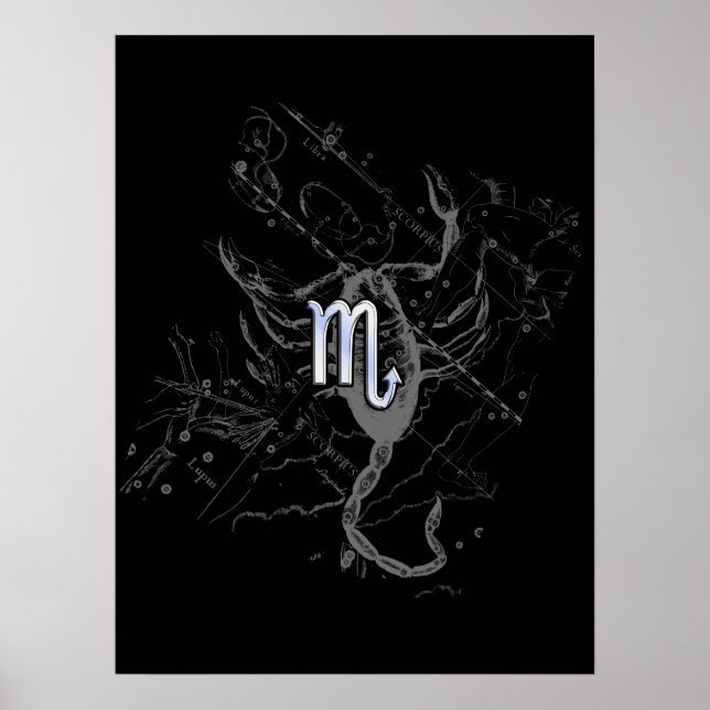 Poster Chrome comme Scorpio Zodiac Symbole sur Hevelius (Devant)