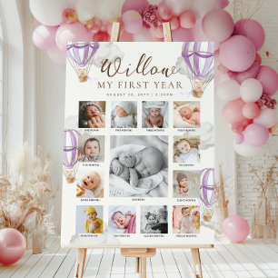 Poster Chronologie de photos pour le premier anniversaire