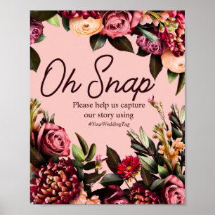 Poster Chrysanthème romantique sur Gossamer Pink