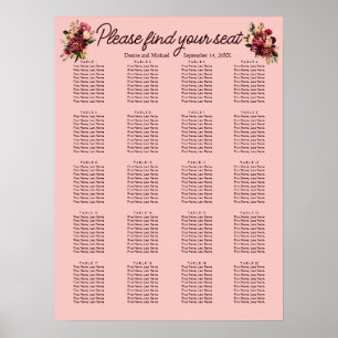 Poster Chrysanthème romantique sur Gossamer Pink